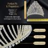 Tall Golden Tiara for Women - Crystal Pageant Crown for Quinceaera, Wedding, Birthday, Prom - Alloy Gold Plated Queen Crown with Sparkling Rhinestones view 4