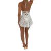 Sexy Crochet Bikini Cover up for Women's Swimsuit Cover Up Ruffle Hem Hollow Out Bikini Cover Up Backless Halter Mini Dress view 2