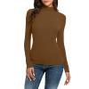 Women's Cloud Feeling Long Sleeve Shirts with Thumb Hole for Women Mock Neck Yoga T-Shirts Workout Tops 2024 view 1