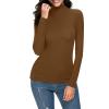 Women's Cloud Feeling Long Sleeve Shirts with Thumb Hole for Women Mock Neck Yoga T-Shirts Workout Tops 2024 view 4