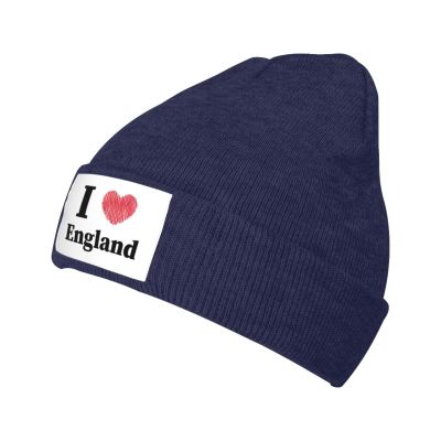 I Love England Beanie Hat for Men Women Winter Warm Knit Hats Ski Hat Skull Cap Navy Blue