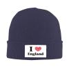 I Love England Beanie Hat for Men Women Winter Warm Knit Hats Ski Hat Skull Cap Navy Blue view 2