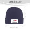 I Love England Beanie Hat for Men Women Winter Warm Knit Hats Ski Hat Skull Cap Navy Blue view 3