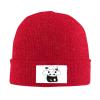 MULIHU Cute Panda with Clouds Beanie Hat for Men Women Winter Warm Knit Hats Ski Hat Skull Cap Red view 2