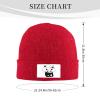 MULIHU Cute Panda with Clouds Beanie Hat for Men Women Winter Warm Knit Hats Ski Hat Skull Cap Red view 3