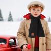 Abeillo Warm Kids Winter Knit Scarves Soft Knitted Neck Warmer Scarf Warm Scarves Wrap for Boys Girls(Black) view 2