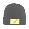 MULIHU Cute Cartoon Cow Handheld Balloon Beanie Hat for Men Women Winter Warm Knit Hats Ski Hat Skull Cap Deep Heather view 2