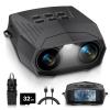 Night Vision Goggles, Night Vision Binoculars for Adults, 5000mAh Rechargeable Infrared Binoculars with 3'' Large Screen, 10X Digital Zoom External Flashlight for Camping view 1
