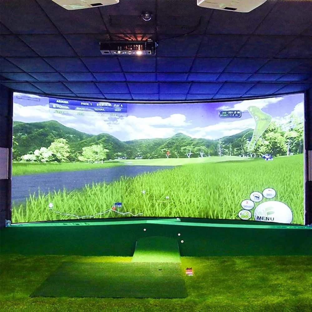 CFDZCP Golf Simulator Display ScreenIndoor Golf Training Projection Screen HD Golf Simulator Impact Screen Display Projector Cloth for Home Beginners 285 * 300CM