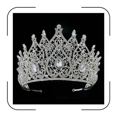 QXMYOO Rhinestone Crown for Women, Silver Tiara for Pageant, Wedding Quinceaera Birthday Princess Queen Crown Glass Crystal Diadem