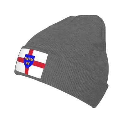 MULIHU Flag of East Anglia Beanie Hat for Men Women Winter Warm Knit Hats Ski Hat Skull Cap Deep Heather