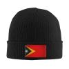 MULIHU Flag of East Timor Beanie Hat for Men Women Winter Warm Knit Hats Ski Hat Skull Cap Black view 2