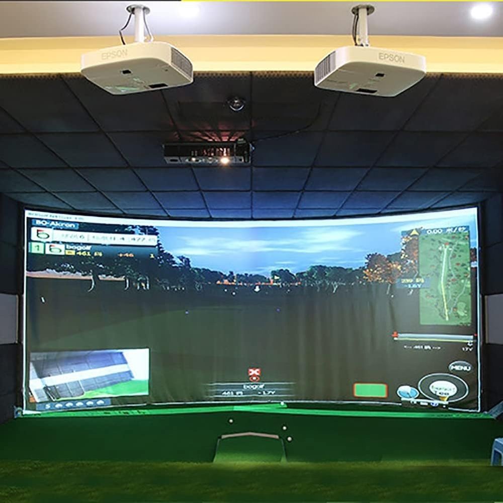 CFDZCP 39"x118"/78.7"x118"Golf Simulator Screen for Home, HD Impact Screen Projection Screen with Sound Insulation, Practice Your Swings at Full-Force(Noise-absorbingcloth,3 * 1m)