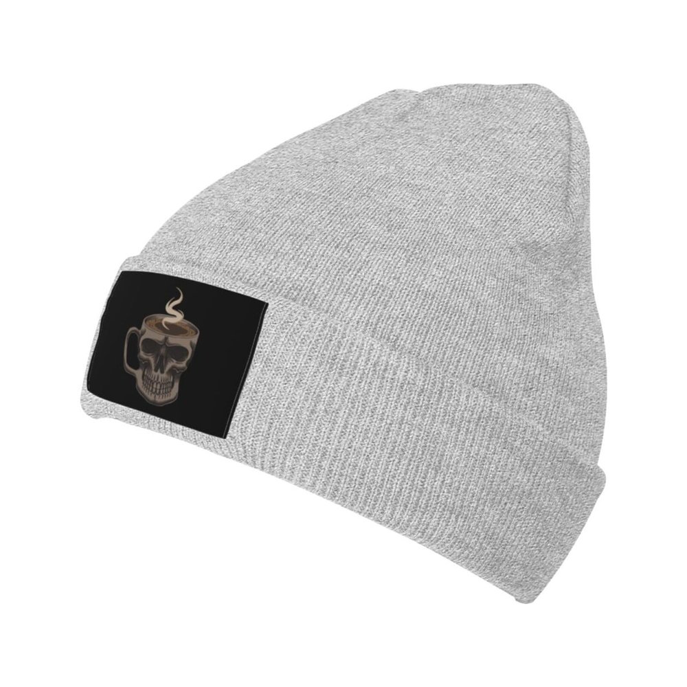 MULIHU Skeleton Coffee Cup Beanie Hat for Men Women Winter Warm Knit Hats Ski Hat Skull Cap