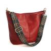 Huwzder Hobo Bags Vegan Leather Crossbody Bag Guitar Strap Shoulder Purses with Zipper Handbags for Women (Red) view 1