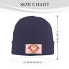 Cute Cartoon Flower Owl Beanie Hat for Men Women Winter Warm Knit Hats Ski Hat Skull Cap Navy Blue view 3
