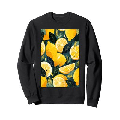 Minimalist Lemon Fruit Pattern Art Sweatshirt