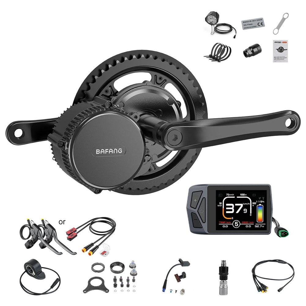 BAFANG 750W Mid Drive Kit,Mid Drive Ebike Conversion Kit Brushless Upgraded Motor with EKD01 Digital Display and 36T Chainring for Commuter Bike,Recumbent Trike,Mountain Bike,Cargo Bike
