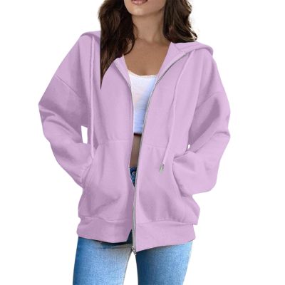 BDNXTV Black Zip Up Hoodie Women Womens Winter Coat Woman Jacket Sweatshirt Gray Red (Purples,S)