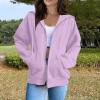 BDNXTV Black Zip Up Hoodie Women Womens Winter Coat Woman Jacket Sweatshirt Gray Red (Purples,S) view 2