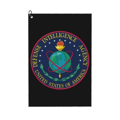 ASEDFGT Seal of The U.S. Defense Intelligence Agency Golf Towel 16 x 24 Inch Golf Towels for Golf Bags Polyester Golf Towel with Carabiner Clip Men and Women Golf Accessories