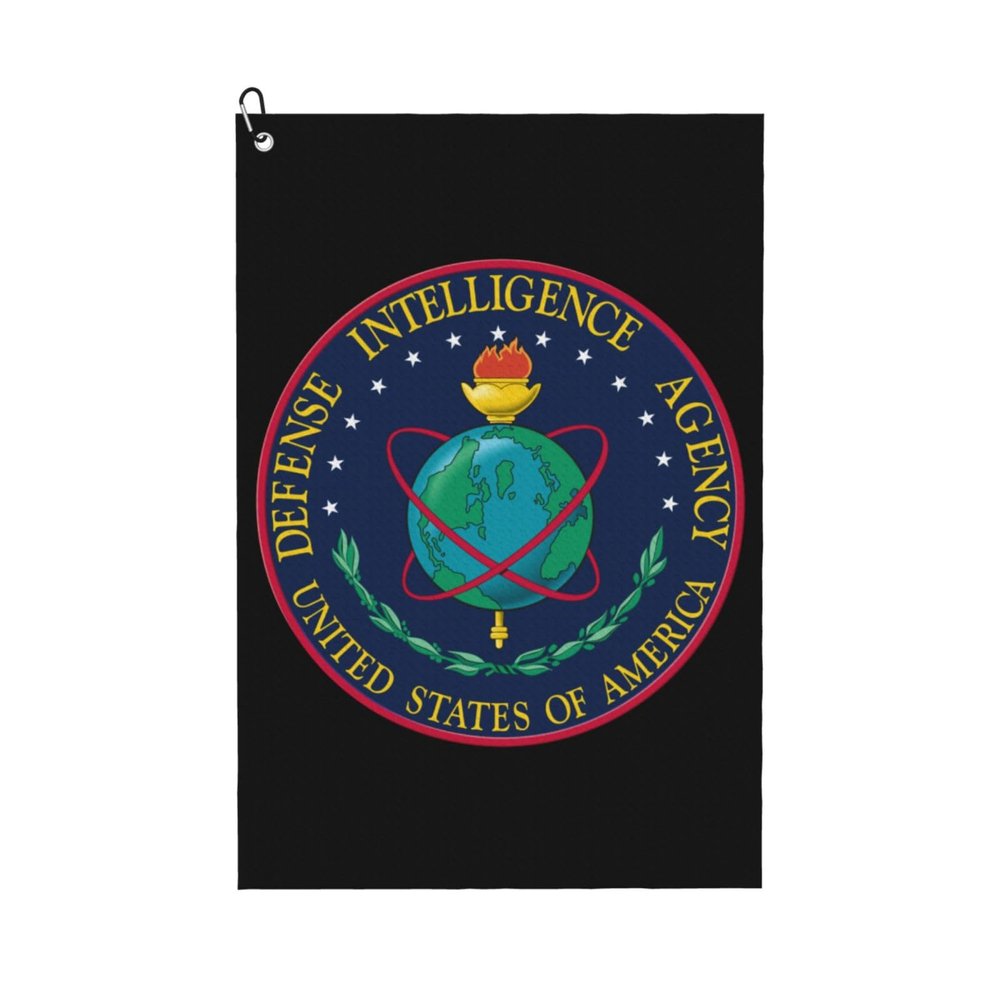 ASEDFGT Seal of The U.S. Defense Intelligence Agency Golf Towel 16 x 24 Inch Golf Towels for Golf Bags Polyester Golf Towel with Carabiner Clip Men and Women Golf Accessories