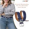 SUOSDEY Women Belts For Jeans Dresses Pants Ladies Dark Blue Belt Leather Waist Belt with Elegant Buckle, Width 1.3" view 2