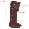 XJKLBYQ Pirate Boot Covers 1 Pair Viking Medieval Boot Covers with Button Closure Polyester Renaissance Costume for Cosplay Halloween, Dark Brown, Boot Covers Cosplay view 2
