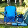 Washranp Camping Chair with Canopy Shade,Portable Folding Beach Chair with Sun Shade Cup Holder Side Pocket for Camp Beach Outdoor Blue view 2