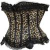ADELCE Plus Size Corset Top for Women Bustier Lace up Gothic Lingerie Burlesque Costume Dress Deep Leopard XS view 3