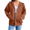 BDNXTV Black Zip Up Hoodie Women Y2K Hoodies Winter Coat for 223 Fall Outfits 224 Clothes (Browns,S) view 1