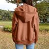 BDNXTV Black Zip Up Hoodie Women Y2K Hoodies Winter Coat for 223 Fall Outfits 224 Clothes (Browns,S) view 4