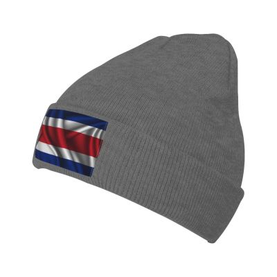 Silk Style Flag of Costa Rica Beanie Hat for Men Women Winter Warm Knit Hats Ski Hat Skull Cap Deep Heather