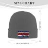 Silk Style Flag of Costa Rica Beanie Hat for Men Women Winter Warm Knit Hats Ski Hat Skull Cap Deep Heather view 3