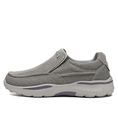 CPMBFDC Men's Slip-On Casual Walking Shoes Lightweight Comfortable Loafers Fashion Breathable Outdoor Walking Shoes (Grey,12)