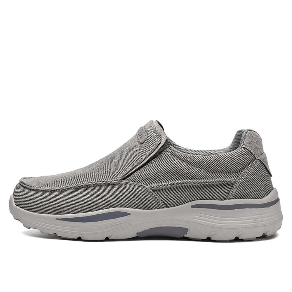 CPMBFDC Men's Slip-On Casual Walking Shoes Lightweight Comfortable Loafers Fashion Breathable Outdoor Walking Shoes (Grey,12)