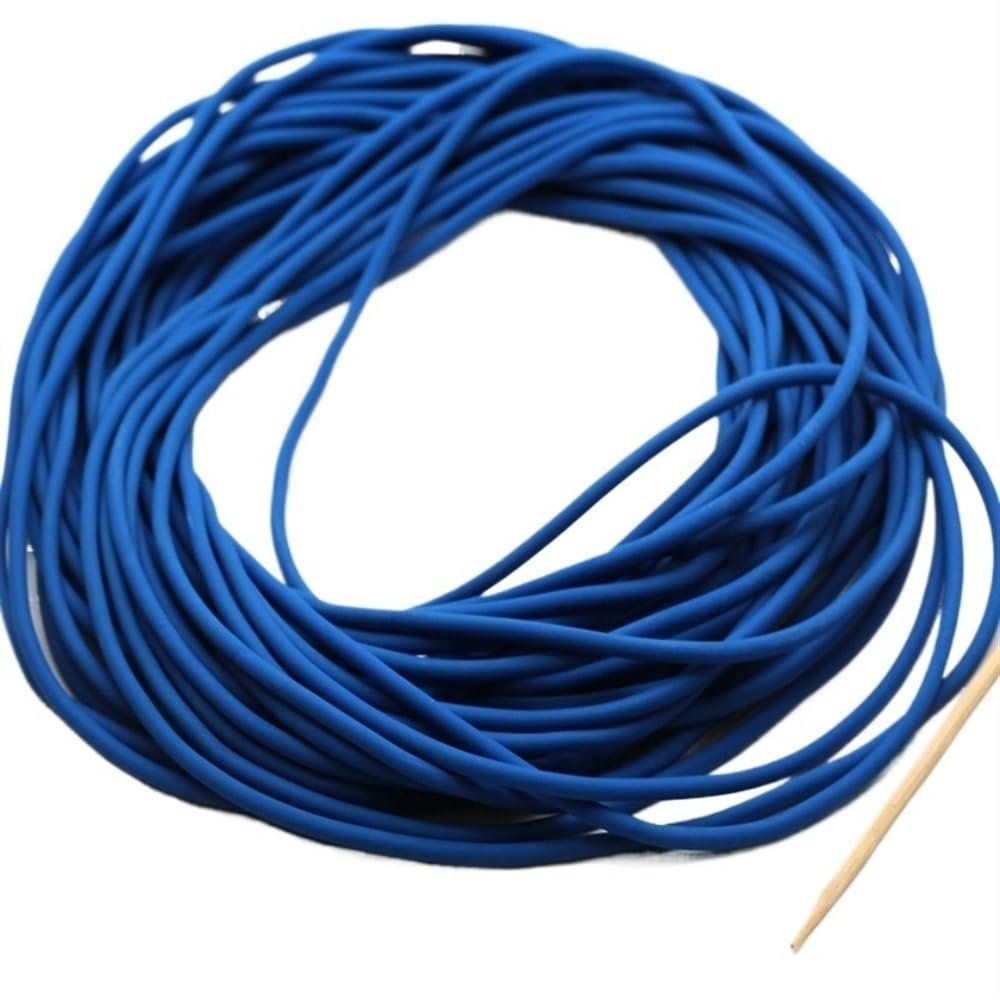 Length 10meters Solid Rubber Band, Diameter 2mm Fishing Line, Yellow Red Green Blue Black Solid Round Elastic Line(Blue)