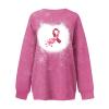 Breast Cancer Shirts for Women Pink Ribbon Long Sleeve Crewneck Sweatshirts Causal Fashion Supporter Survivor Top Tee breast cancer awareness shirt tops for women sexy casual Pink 2X view 2