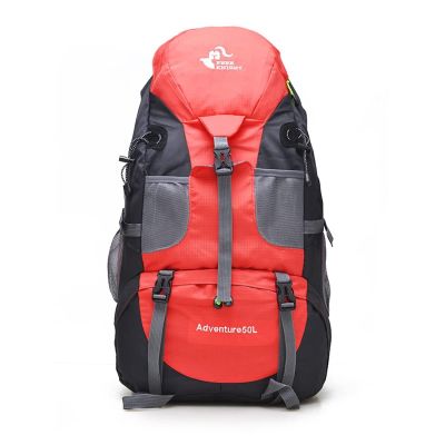 EKsma Hiking Backpack 50L Lightweight Waterproof Mountaineering Bag Durable Outdoor Sports Backpack Mountaineering Camping Fishing Travel Riding(Red)