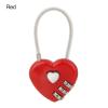 Heart Shaped Padlock 3 Dial Digit Password Lock Outdoor Travel Luggage Suitcase Security Tool Couple Gift Locker Padlock 1Pcs(Red) view 2