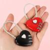 Heart Shaped Padlock 3 Dial Digit Password Lock Outdoor Travel Luggage Suitcase Security Tool Couple Gift Locker Padlock 1Pcs(Red) view 3