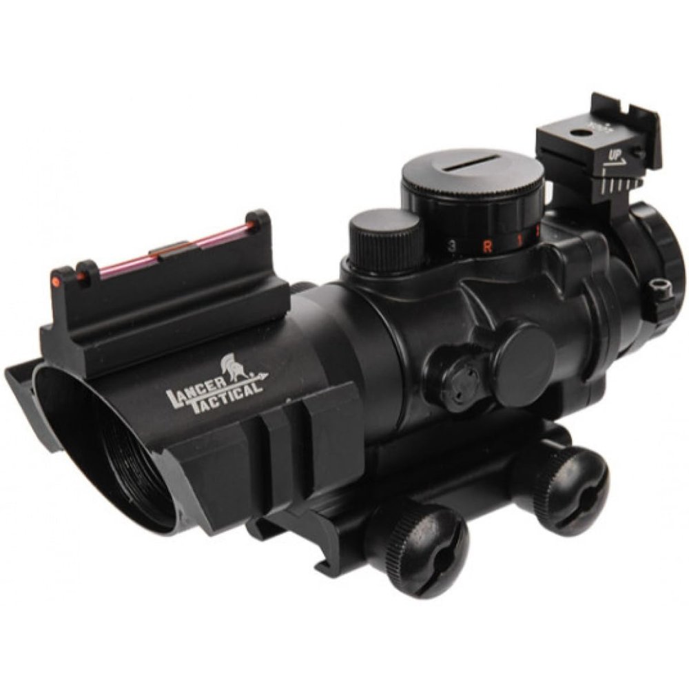Lancer Tactical 4X32 Airsoft RED & Green & Blue Illuminated Scope - Black