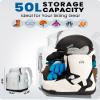 OutdoorMaster 50L Ski Boot Bag, Ski and Snowboard Boots Travel Backpack with separate compartments for Helmet, Ski Shoes, Goggles, Gloves, and Accessories, Splash proof Exterior & Bottom - White view 2