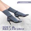 Hugh Ugoli Women's Cotton Crew Socks & Plain Color, Regular Fit, Soft Casual Socks for Trouser, 4 Pairs, Indigo/Dark Gray, Shoe Size: 6-9 view 3