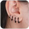 4 Pairs Black Earrings for Men Women, 316L Surgical Stainless Steel Small Hoop Earrings Hypoallergenic Non Tarnish Cartilage Hoop Earrings for Multiple Piercing Huggie Earrings Jewelry (Black-1.6mm) view 1