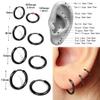 4 Pairs Black Earrings for Men Women, 316L Surgical Stainless Steel Small Hoop Earrings Hypoallergenic Non Tarnish Cartilage Hoop Earrings for Multiple Piercing Huggie Earrings Jewelry (Black-1.6mm) view 2
