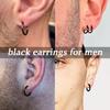 4 Pairs Black Earrings for Men Women, 316L Surgical Stainless Steel Small Hoop Earrings Hypoallergenic Non Tarnish Cartilage Hoop Earrings for Multiple Piercing Huggie Earrings Jewelry (Black-1.6mm) view 3