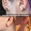 4 Pairs Black Earrings for Men Women, 316L Surgical Stainless Steel Small Hoop Earrings Hypoallergenic Non Tarnish Cartilage Hoop Earrings for Multiple Piercing Huggie Earrings Jewelry (Black-1.6mm) view 4