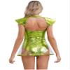 winying Women Halloween Stage Show Alien Bodysuit Metallic Sleeveless Skirts Bodysuit Carnival Costume Fluorescent Green XX-Large view 4