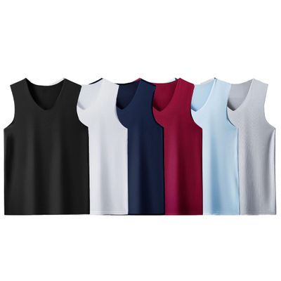 6 Pack Men's Gym Tank Top Athletic Workout Sleeveless T-Shirts Lightweight Breathable Training Running Tops (Set 11,3X-Large)
